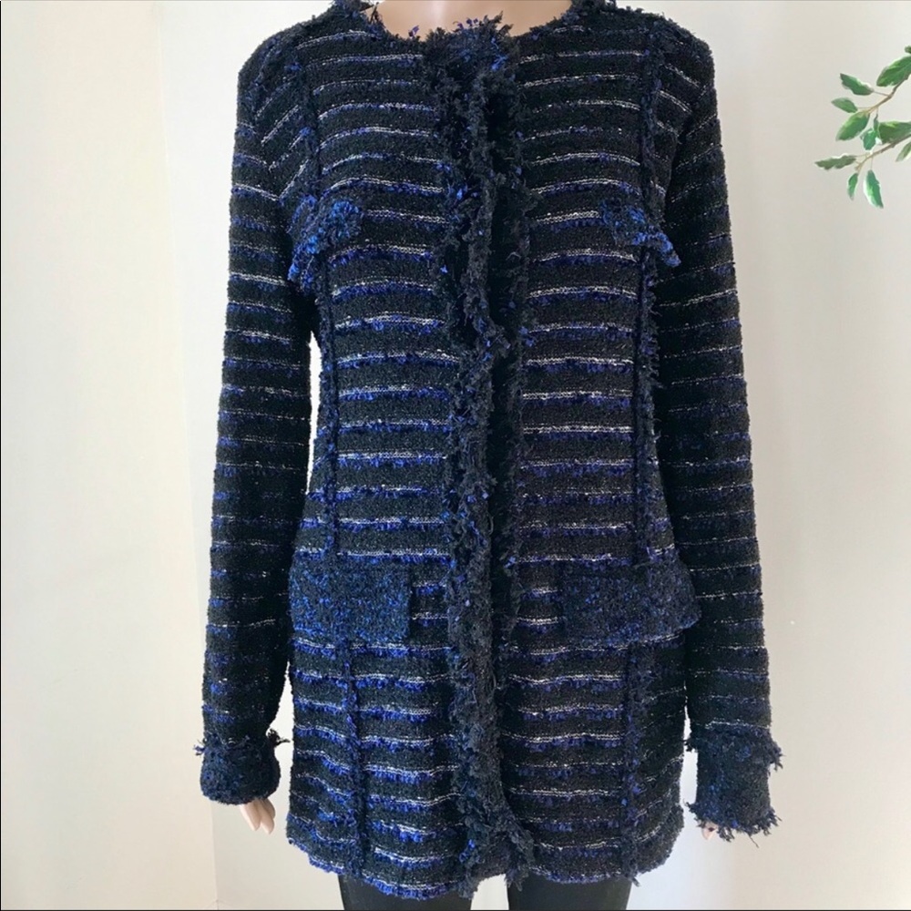 Royal Frayed Hem Distressed Knit Cardigan - Picture 4 of 4